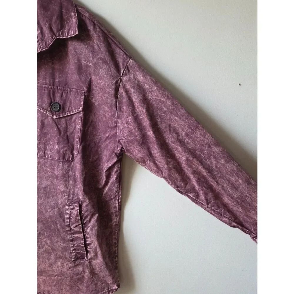 EUC LIKE NEW ZENANA ACID WASH AUBERGINE LONGSLEEVES BUTTONED SHIRT SIZE M - Picture 5 of 15